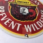 Vintage Smokey Bear Sign – Prevent Wildfires Prevention Porcelain Gas Park Sign - Image 11
