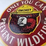 Vintage Smokey Bear Sign – Prevent Wildfires Prevention Porcelain Gas Park Sign - Image 4