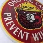 Vintage Smokey Bear Sign – Prevent Wildfires Prevention Porcelain Gas Park Sign - Image 6
