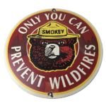 Vintage Smokey Bear Sign – Prevent Wildfires Prevention Porcelain Gas Park Sign - Image 2