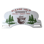 Vintage Smokey Bear Sign Topper – Forest Service Porcelain License Plate Topper
