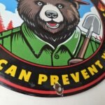 Vintage Smokey Bear Wildfires Sign – Only You, Prevention Gas Porcelain Sign - Image 11