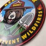 Vintage Smokey Bear Wildfires Sign – Only You, Prevention Gas Porcelain Sign - Image 13