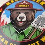 Vintage Smokey Bear Wildfires Sign – Only You, Prevention Gas Porcelain Sign - Image 4