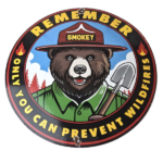 Vintage Smokey Bear Wildfires Sign – Only You, Prevention Gas Porcelain Sign - Image 2
