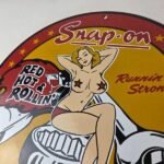 Vintage Snap-On Tools Porcelain Sign – Auto Wrench Gas Service Garage Shop Sign - Image 12
