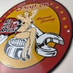 Vintage Snap-On Tools Porcelain Sign – Auto Wrench Gas Service Garage Shop Sign - Image 13