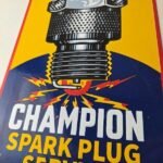Vintage Spark Plugs Sign – Automotive Garage Shop Mechanic Gas Pump Plate Sign - Image 4