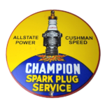 Vintage Spark Plugs Sign – Mechanic Automotive Garage Shop Gas Pump Plate Sign - Image 2