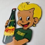 Vintage Squirt Boy Sign – Soda Gas Pump Wall Service Sales Porcelain Sign - Image 12
