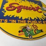 Vintage Squirt Soda Boy Sign – Gas Pump Wall Service Porcelain Cola Sign - Image 11