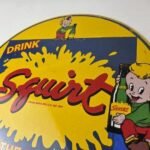 Vintage Squirt Soda Boy Sign – Gas Pump Wall Service Porcelain Cola Sign - Image 12