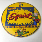Vintage Squirt Soda Boy Sign – Gas Pump Wall Service Porcelain Cola Sign - Image 15