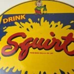 Vintage Squirt Soda Boy Sign – Gas Pump Wall Service Porcelain Cola Sign - Image 3