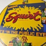 Vintage Squirt Soda Boy Sign – Gas Pump Wall Service Porcelain Cola Sign - Image 4
