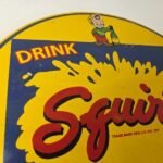 Vintage Squirt Soda Boy Sign – Gas Pump Wall Service Porcelain Cola Sign - Image 5