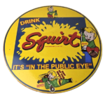 Vintage Squirt Soda Boy Sign – Gas Pump Wall Service Porcelain Cola Sign - Image 2