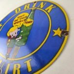 Vintage Squirt Soda Boy Sign – Gas Pump Wall Service Porcelain Cola Sign - Image 13