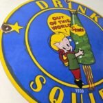 Vintage Squirt Soda Boy Sign – Gas Pump Wall Service Porcelain Cola Sign - Image 6