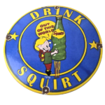 Vintage Squirt Soda Boy Sign – Gas Pump Wall Service Porcelain Cola Sign - Image 2