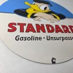 Vintage Standard Gasoline Sign – Disney Donald Duck Gas Pump Porcelain Sign - Image 11