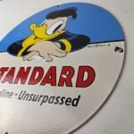 Vintage Standard Gasoline Sign – Disney Donald Duck Gas Pump Porcelain Sign - Image 13