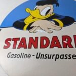 Vintage Standard Gasoline Sign – Disney Donald Duck Gas Pump Porcelain Sign - Image 4