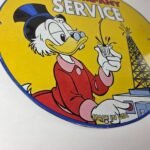 Vintage Standard Gasoline Sign – Gas Oil Pump Plate Porcelain Walt Disney Sign - Image 11