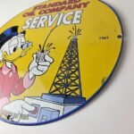 Vintage Standard Gasoline Sign – Gas Oil Pump Plate Porcelain Walt Disney Sign - Image 13