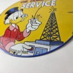 Vintage Standard Gasoline Sign – Gas Oil Pump Plate Porcelain Walt Disney Sign - Image 14