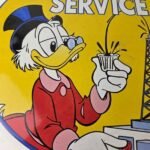 Vintage Standard Gasoline Sign – Gas Oil Pump Plate Porcelain Walt Disney Sign - Image 3