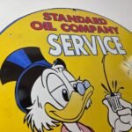 Vintage Standard Gasoline Sign – Gas Oil Pump Plate Porcelain Walt Disney Sign - Image 5