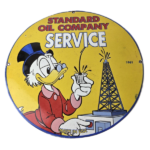 Vintage Standard Gasoline Sign – Gas Oil Pump Plate Porcelain Walt Disney Sign - Image 2