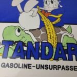 Vintage Standard Gasoline Sign – Gas Oil Pump Plate Walt Disney Porcelain Sign - Image 4