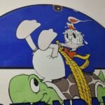 Vintage Standard Gasoline Sign – Gas Oil Pump Plate Walt Disney Porcelain Sign - Image 5