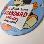 Vintage Standard Gasoline Sign – Porcelain Walt Disney Gas Oil Pump Plate Sign - Image 14