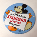 Vintage Standard Gasoline Sign – Porcelain Walt Disney Gas Oil Pump Plate Sign - Image 15