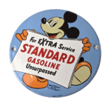 Vintage Standard Gasoline Sign – Porcelain Walt Disney Gas Oil Pump Plate Sign - Image 2