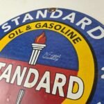 Vintage Standard Oil Company Sign – Gas Motor Oil Pump Plate Porcelain Sign - Image 12