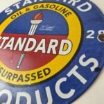 Vintage Standard Oil Company Sign – Gas Motor Oil Pump Plate Porcelain Sign - Image 13