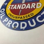 Vintage Standard Oil Company Sign – Gas Motor Oil Pump Plate Porcelain Sign - Image 14