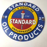 Vintage Standard Oil Company Sign – Gas Motor Oil Pump Plate Porcelain Sign - Image 15