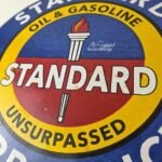 Vintage Standard Oil Company Sign – Gas Motor Oil Pump Plate Porcelain Sign - Image 4