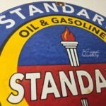Vintage Standard Oil Company Sign – Gas Motor Oil Pump Plate Porcelain Sign - Image 5