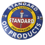 Vintage Standard Oil Company Sign – Gas Motor Oil Pump Plate Porcelain Sign - Image 2