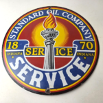 Vintage Standard Oil Company Sign – Porcelain Gas Motor Oil Pump Plate Sign - Image 15