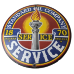 Vintage Standard Oil Company Sign – Porcelain Gas Motor Oil Pump Plate Sign - Image 2