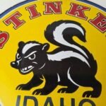 Vintage Stinker Gasoline Sign – Skunk Porcelain Service Station Gas Pump Sign - Image 3