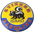 Vintage Stinker Gasoline Sign – Skunk Porcelain Service Station Gas Pump Sign - Image 2