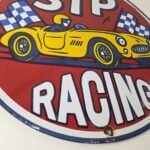 Vintage STP Porcelain Sign – Gas Pump Racing Automotive Sign - Image 11